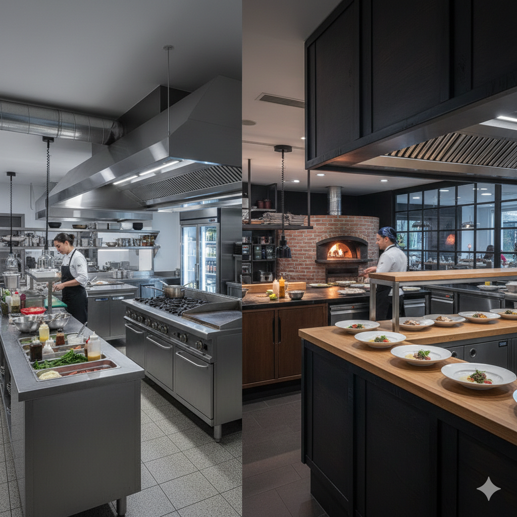 Full commercial kitchen serviced by Reliance Appliances